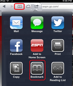 Safari App, Shortcut, Bookmark